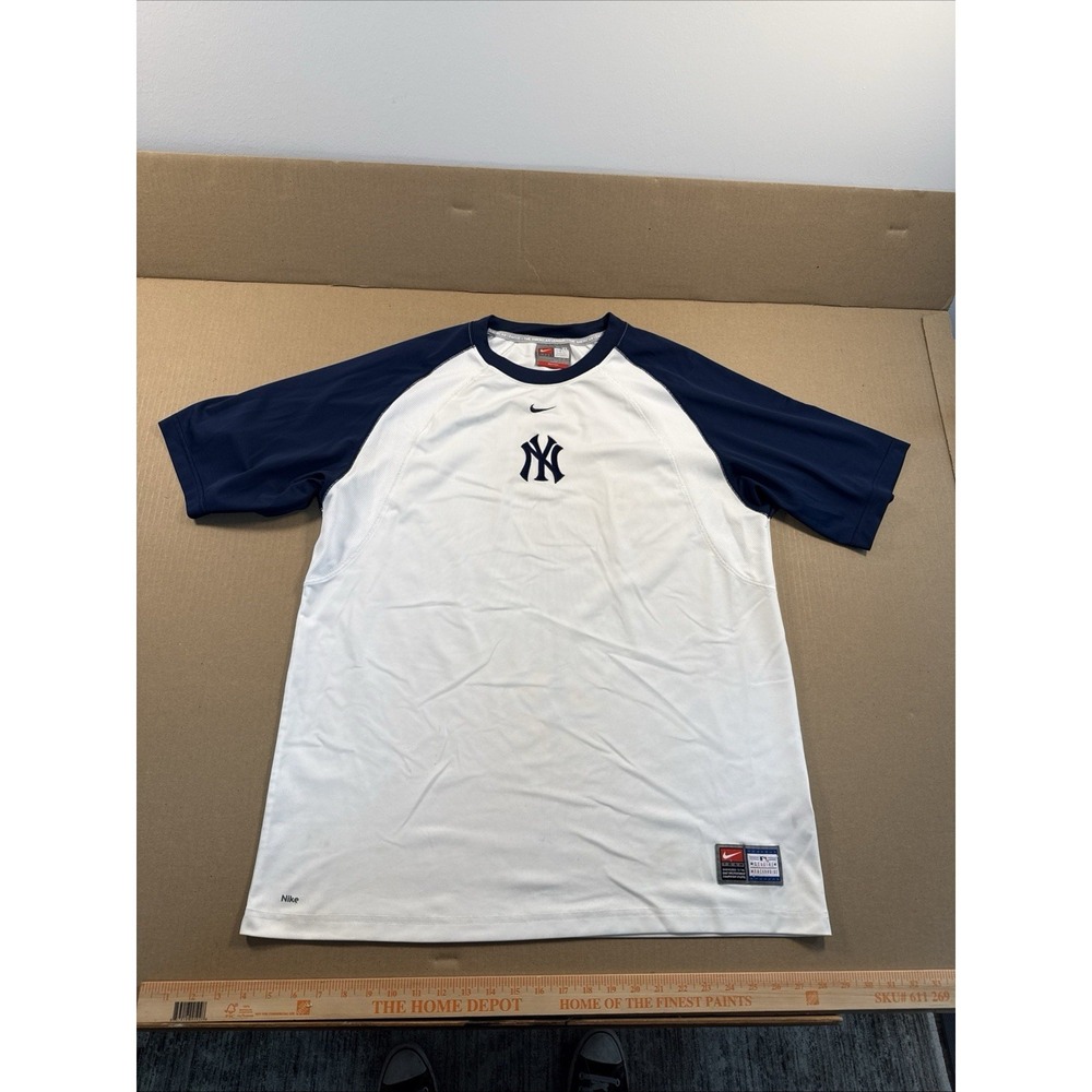 Vintage New York Yankees Nike Fit Dry Center Logo Jersey‎ Tshirt Size XL